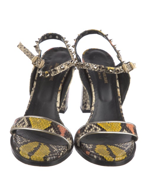 Zadig & Voltaire Embossed Leather Animal Print Sandals