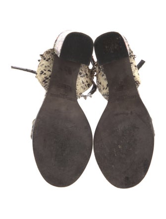 Zadig & Voltaire Embossed Leather Animal Print Sandals
