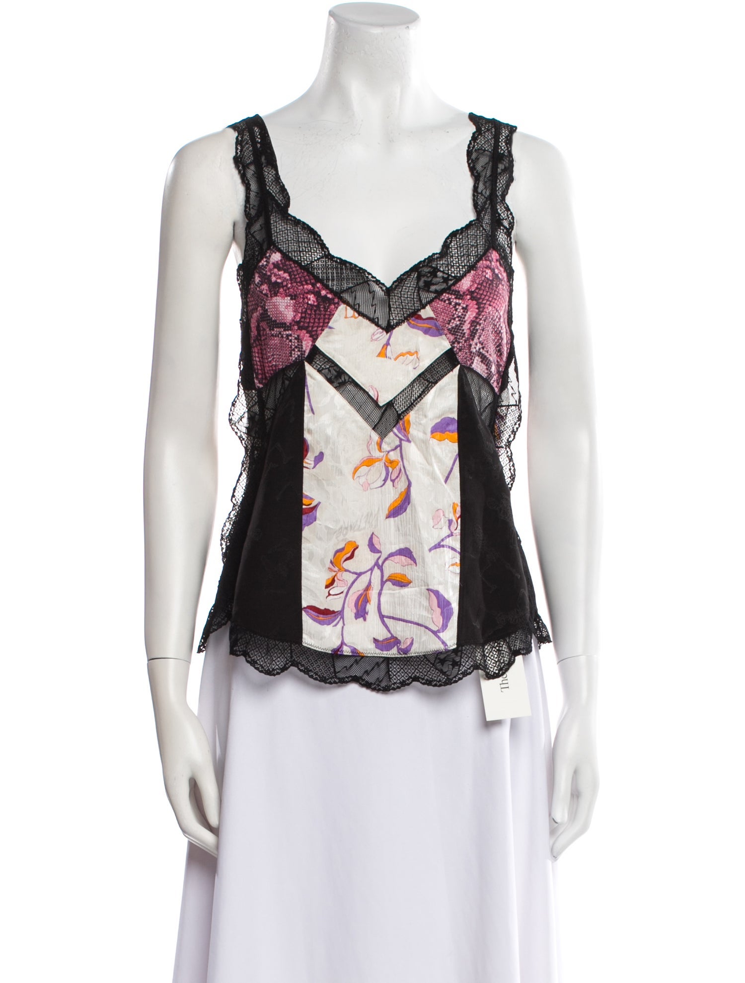 Zadig & Voltaire Lace Pattern V-Neck Top