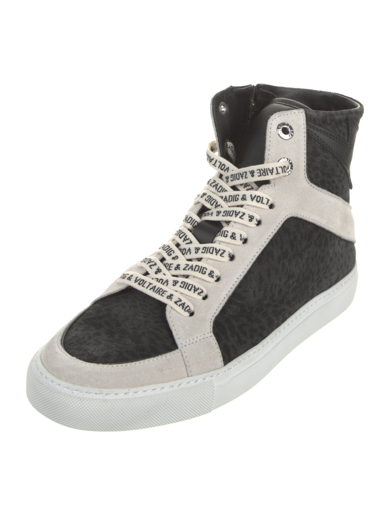 Zadig & Voltaire Suede Colorblock Pattern Sneakers