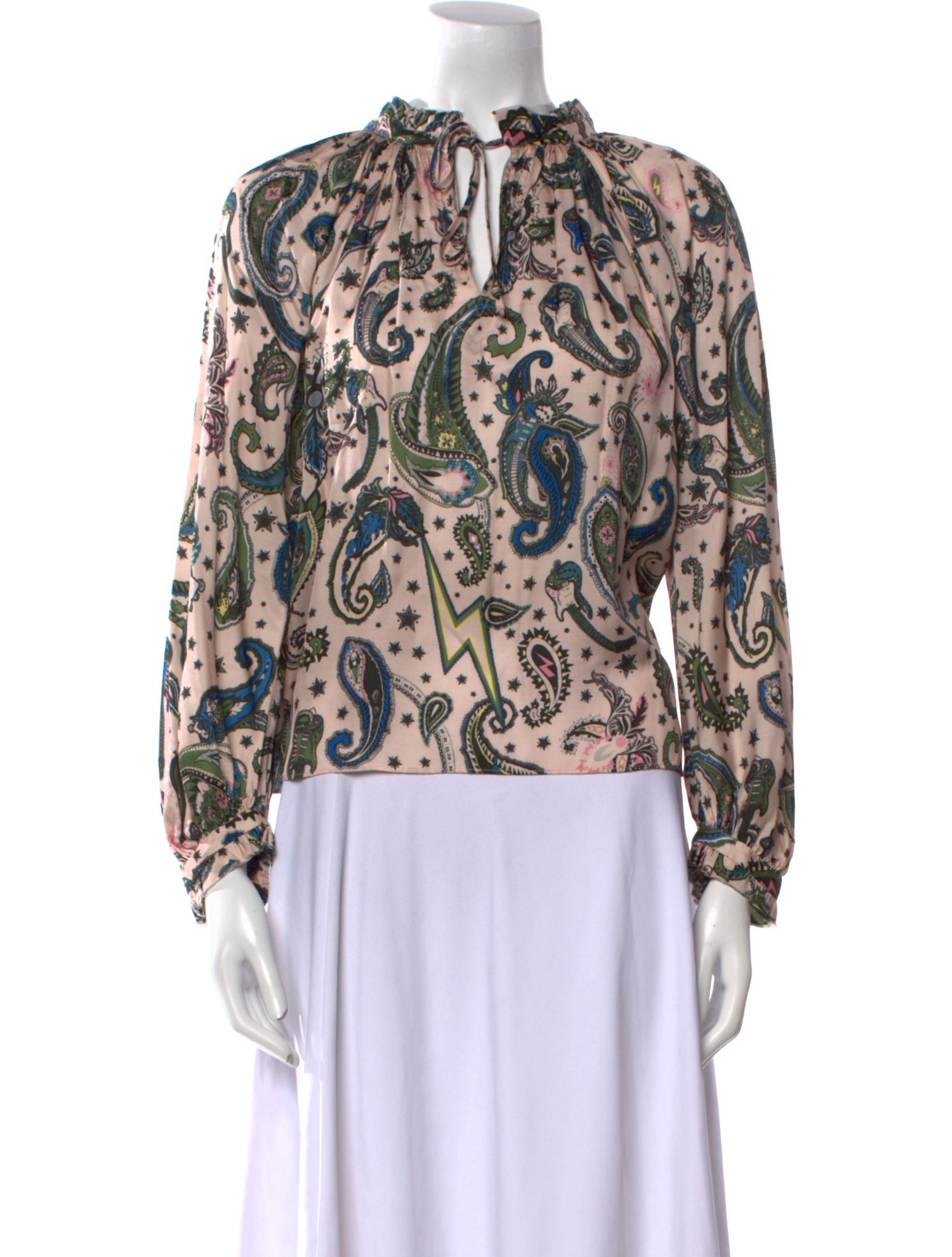 Zadig & Voltaire Paisley Print Mock Neck Blouse