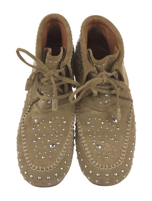 Zadig & Voltaire Suede Studded Accents Lace-Up Boots