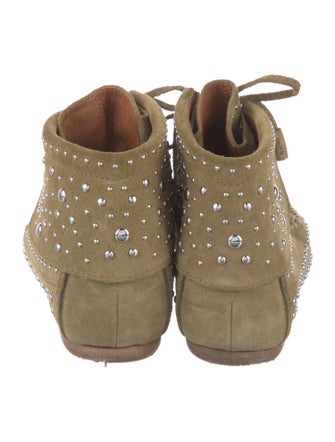 Zadig & Voltaire Suede Studded Accents Lace-Up Boots