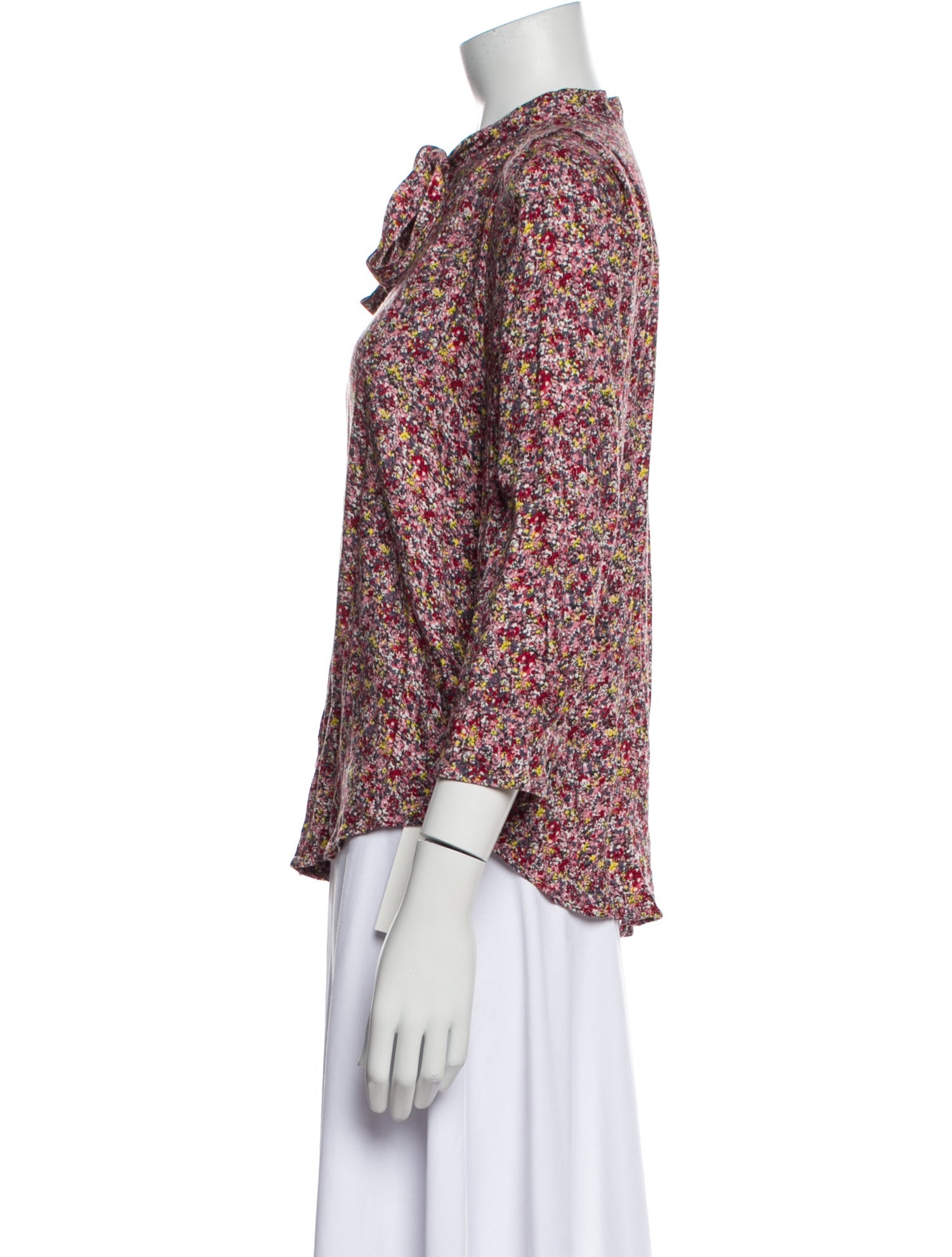 Zadig & Voltaire Floral Print Mock Neck Blouse