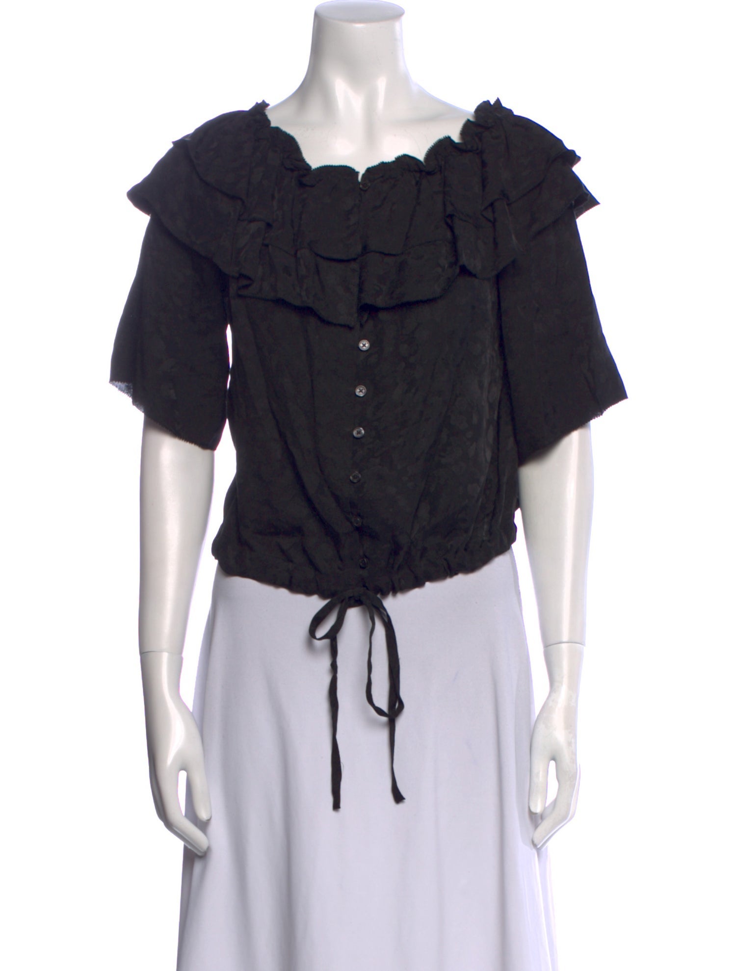 Zadig & Voltaire Silk Off-The-Shoulder Crop Top