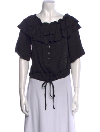 Zadig & Voltaire Silk Off-The-Shoulder Crop Top