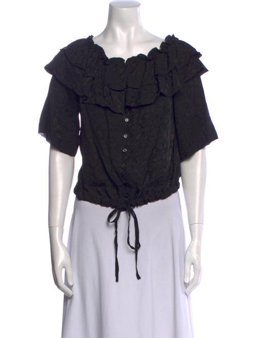 Zadig & Voltaire Silk Off-The-Shoulder Crop Top