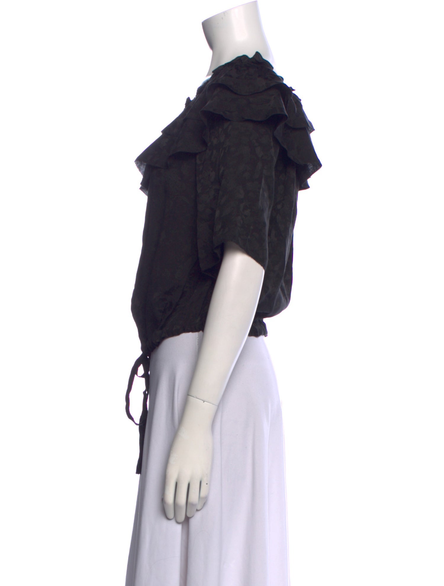 Zadig & Voltaire Silk Off-The-Shoulder Crop Top