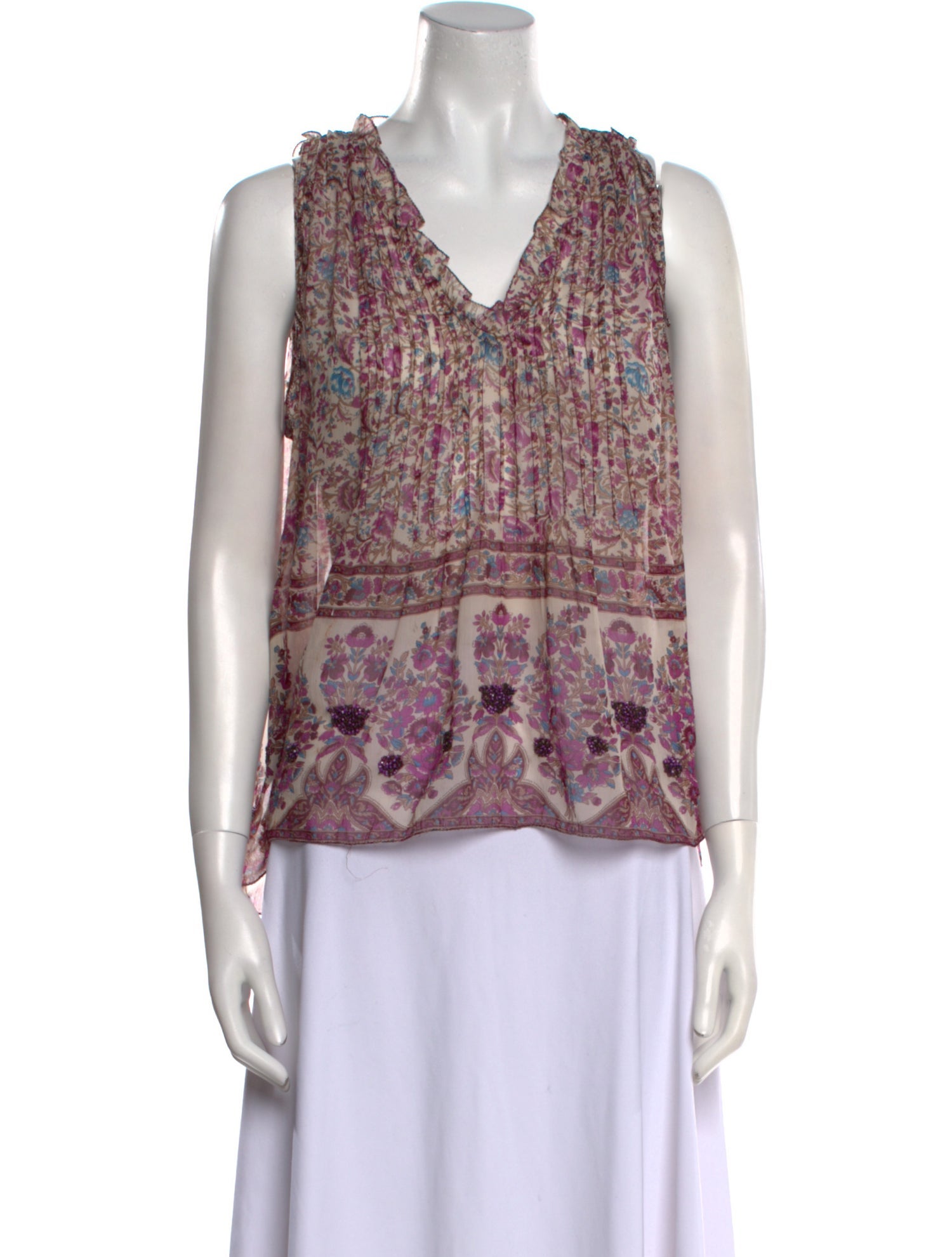 Zadig & Voltaire Paisley Print V-Neck Blouse