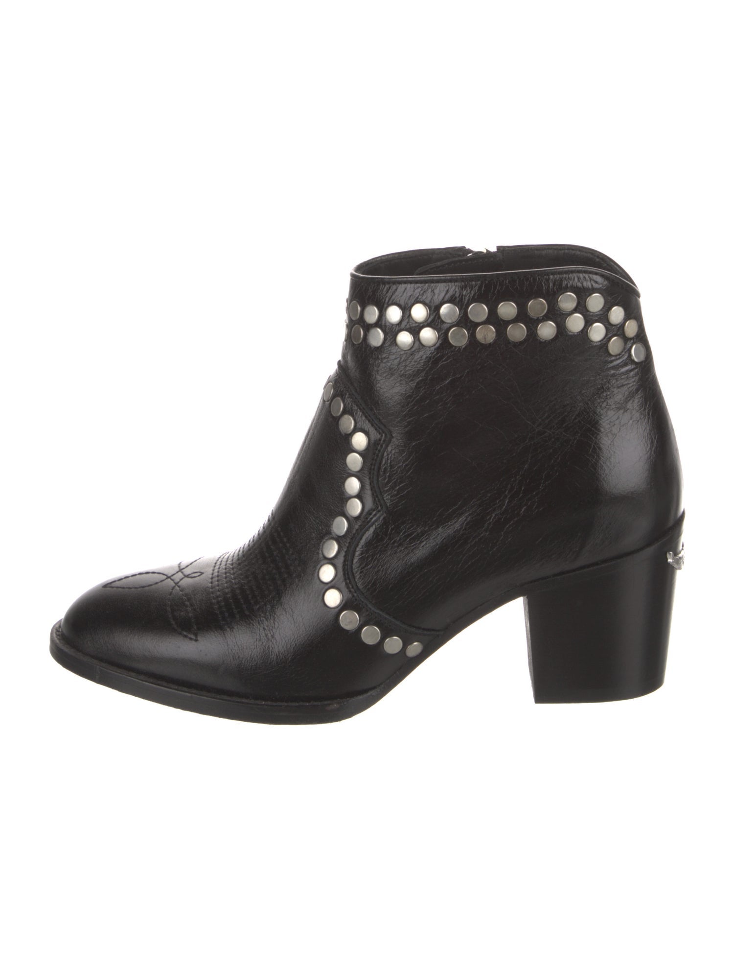 Zadig & Voltaire Leather Studded Accents Boots