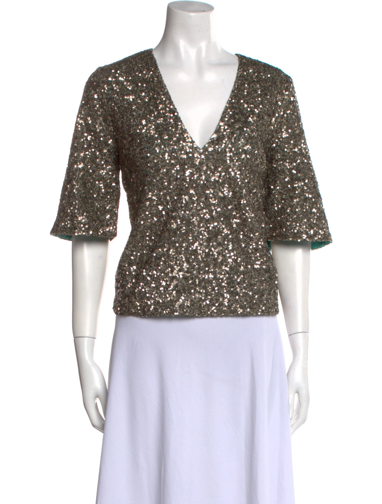 Zadig & Voltaire V-Neck Short Sleeve Crop Top