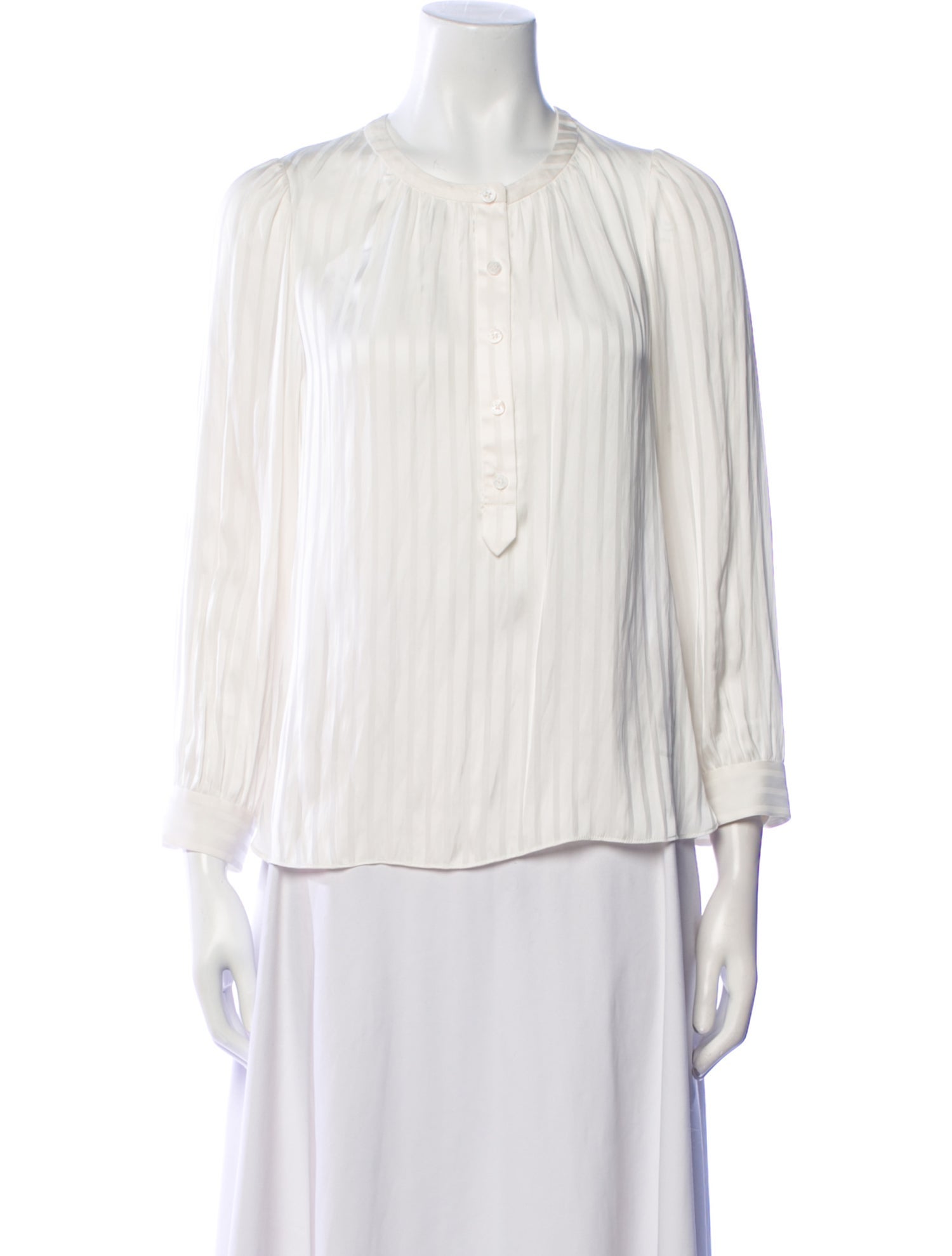 Zadig & Voltaire Mock Neck Three-Quarter Sleeve Blouse