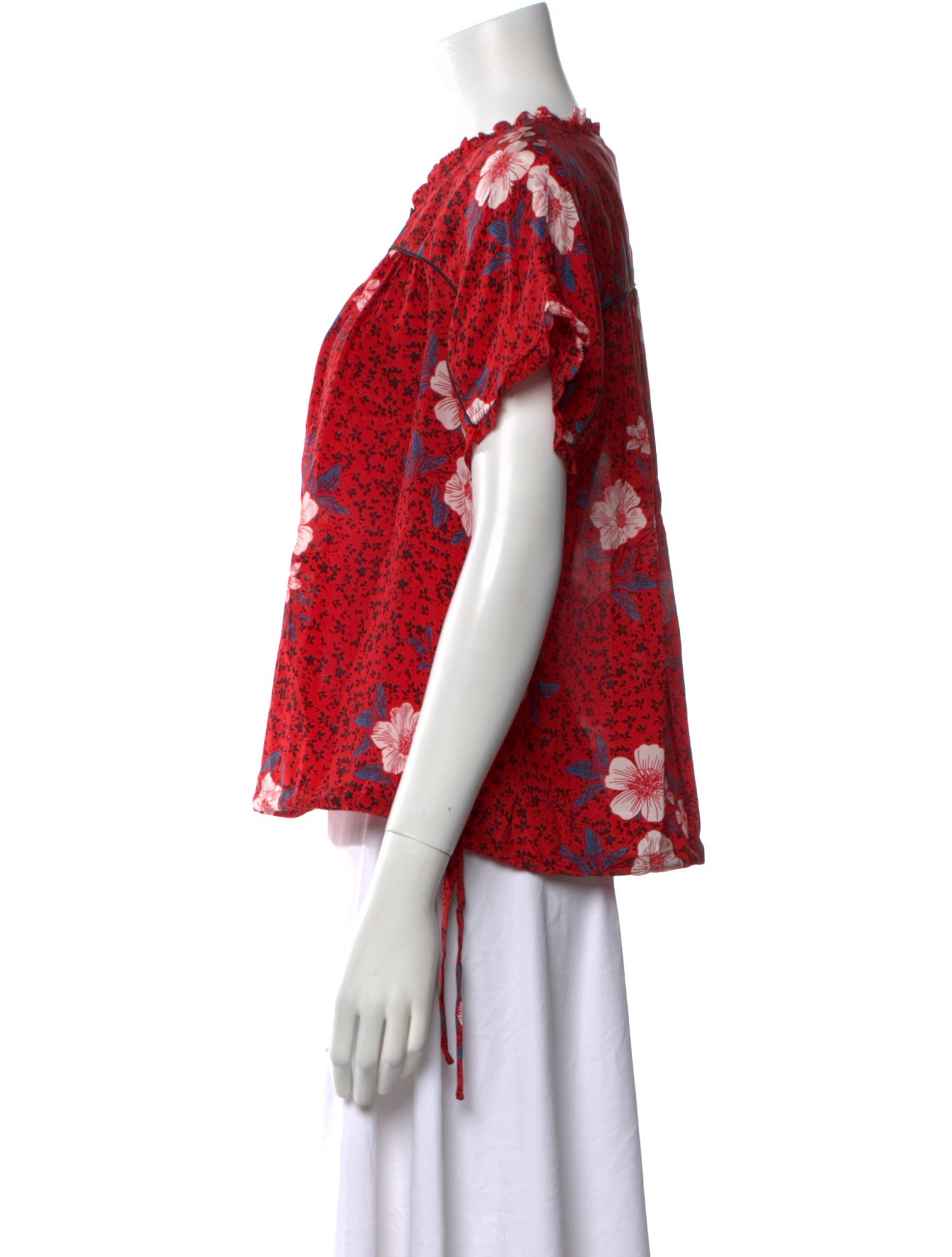 Zadig & Voltaire Silk Lace Pattern Blouse