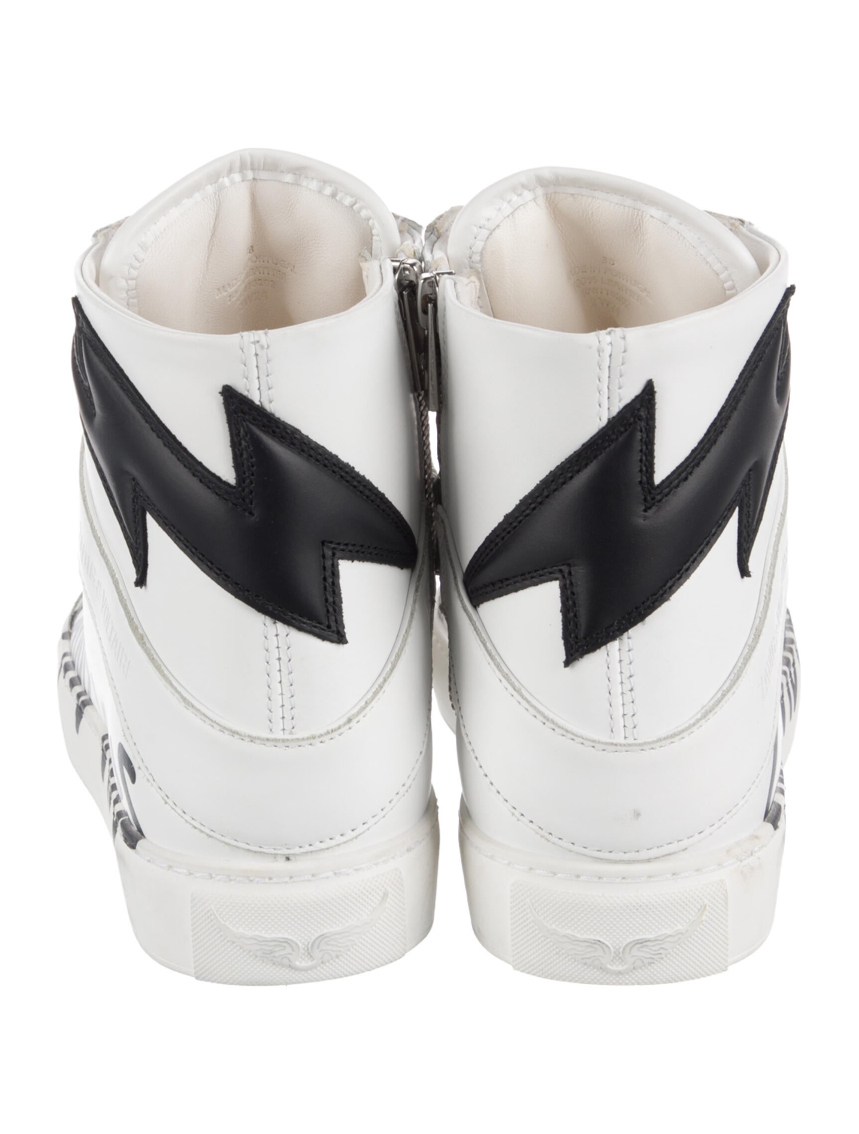 Zadig & Voltaire Leather Printed Wedge Sneakers