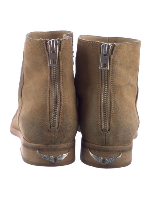 Zadig & Voltaire Suede Studded Accents Lace-Up Boots