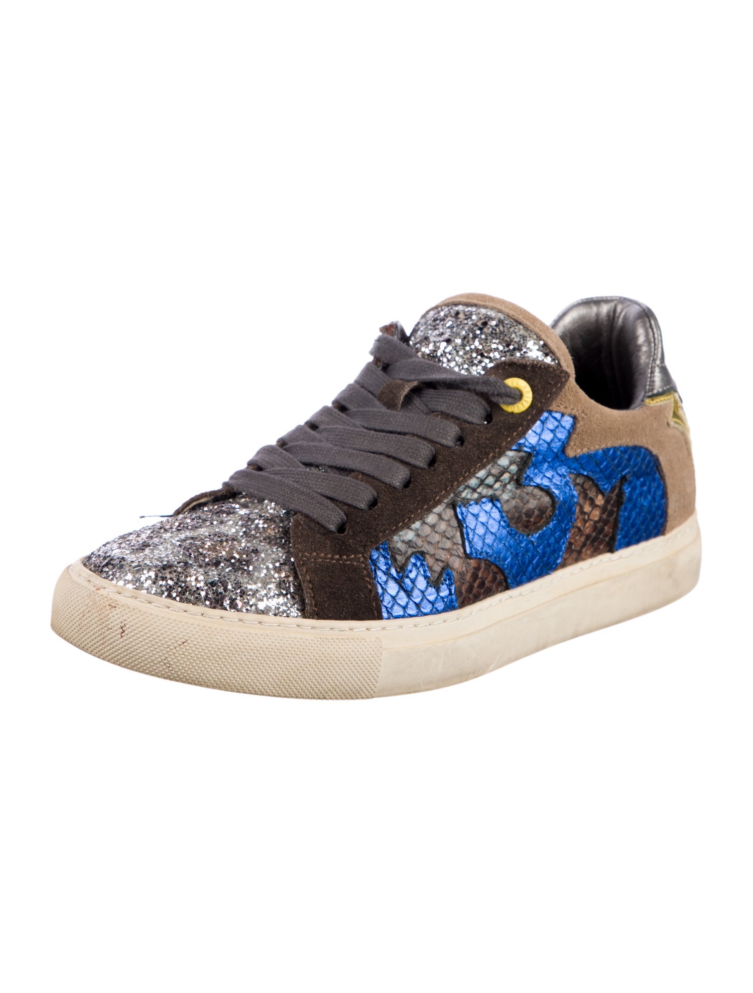 Zadig & Voltaire Leather Animal Print Sneakers