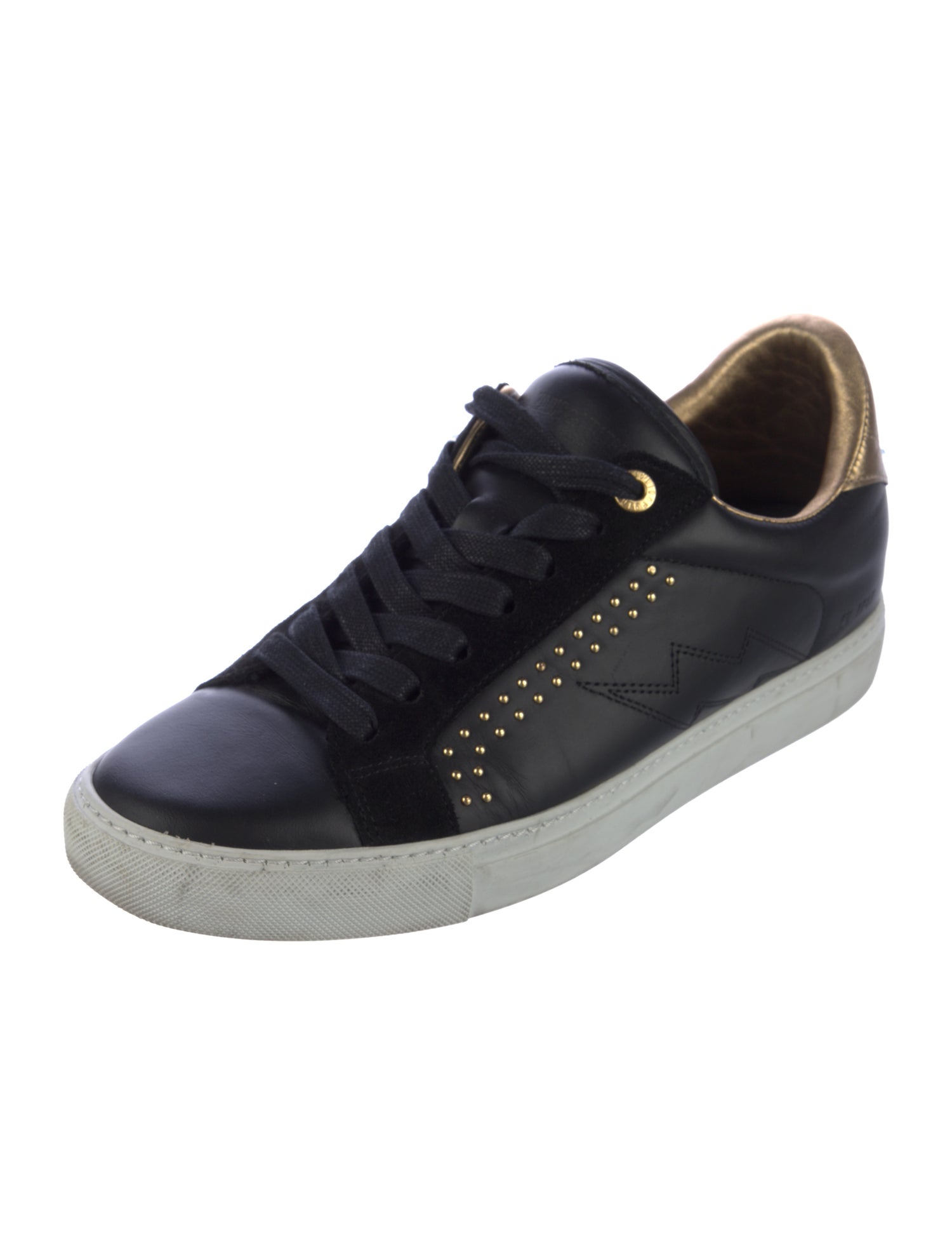 Zadig & Voltaire Leather Studded Accents Sneakers