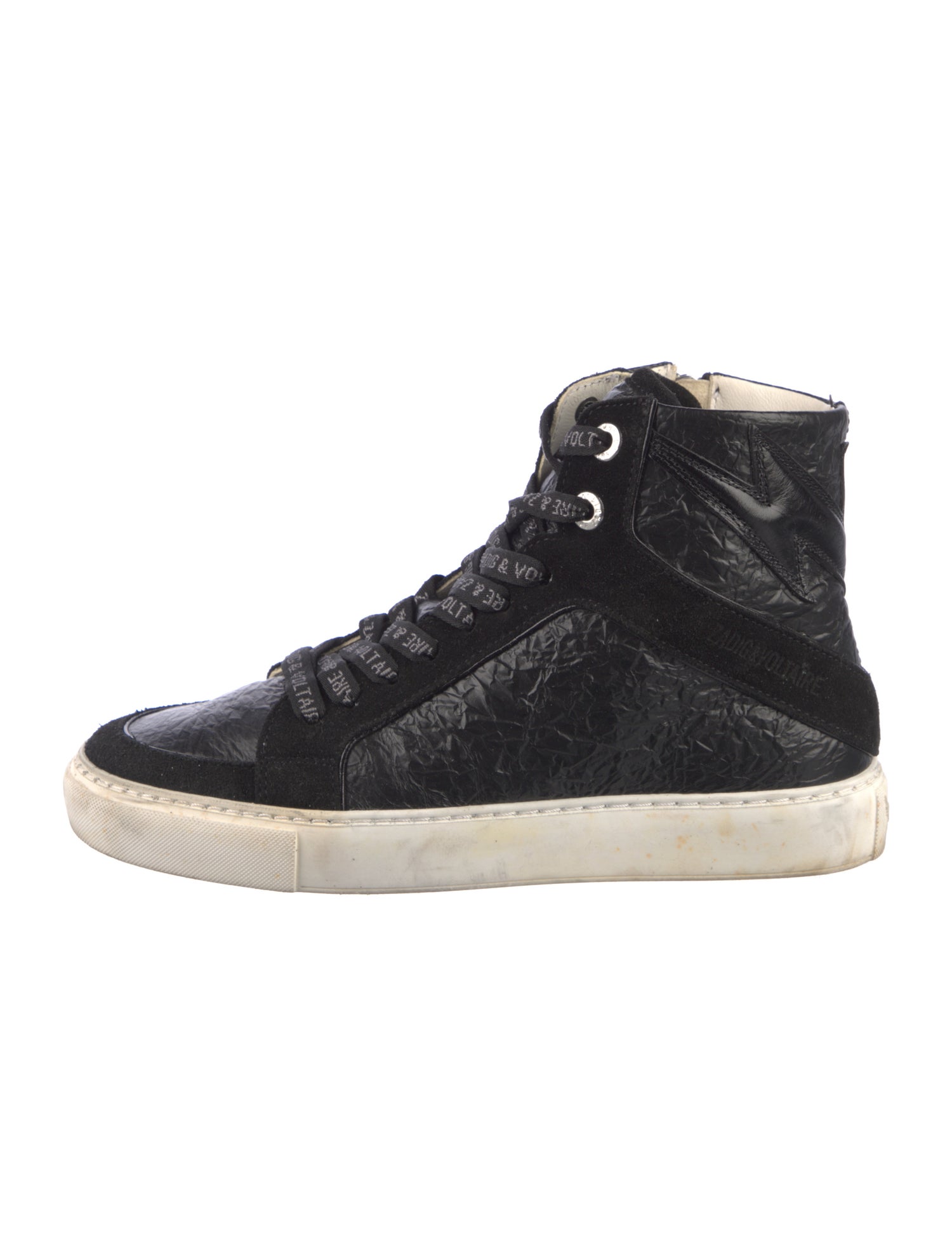 Zadig & Voltaire Leather Colorblock Pattern Sneakers