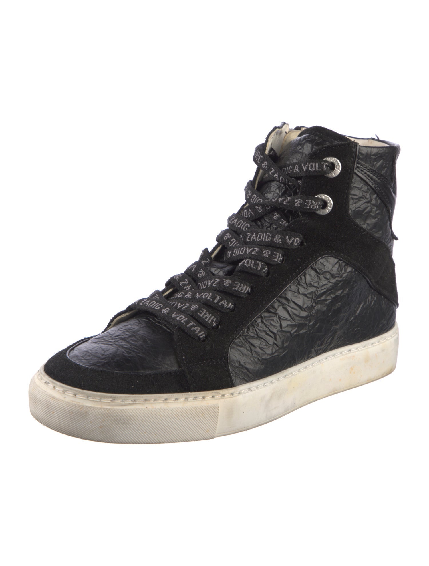 Zadig & Voltaire Leather Colorblock Pattern Sneakers