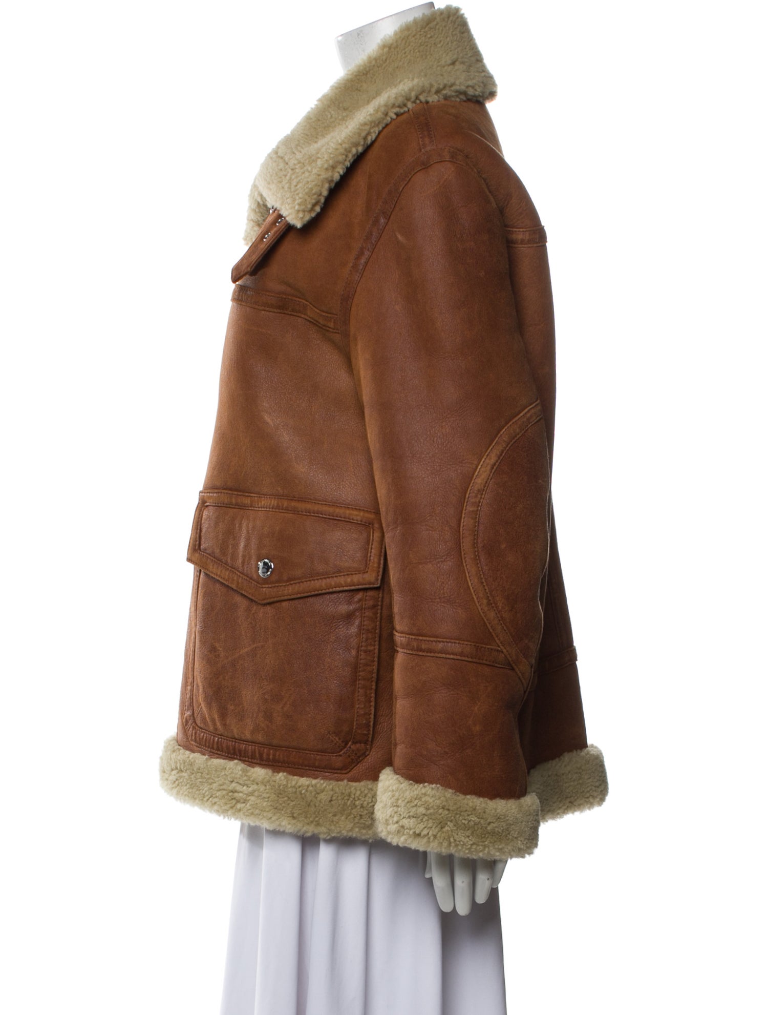 Zadig & Voltaire Lamb Leather Faux Fur Coat