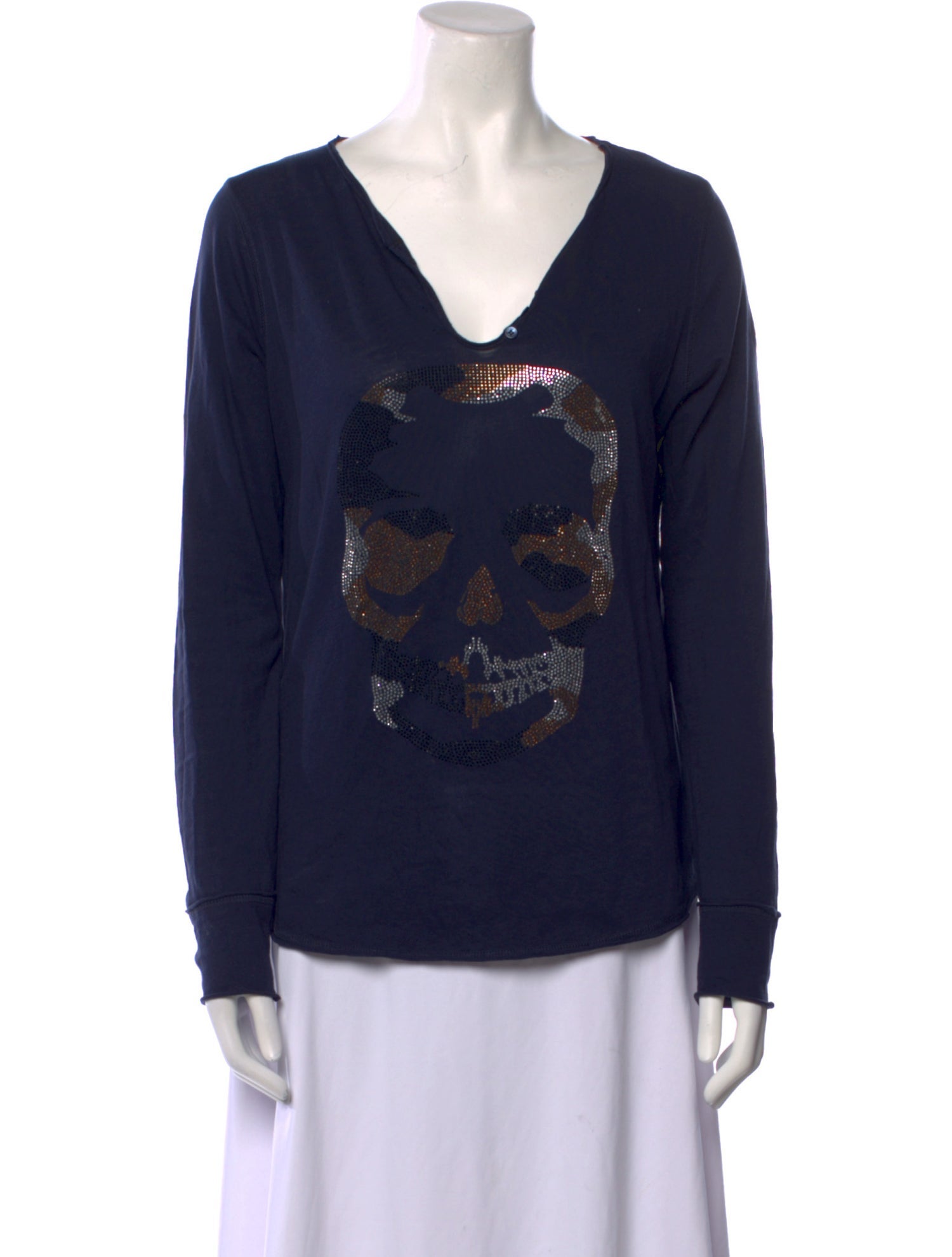 Zadig & Voltaire Graphic Print V-Neck Top