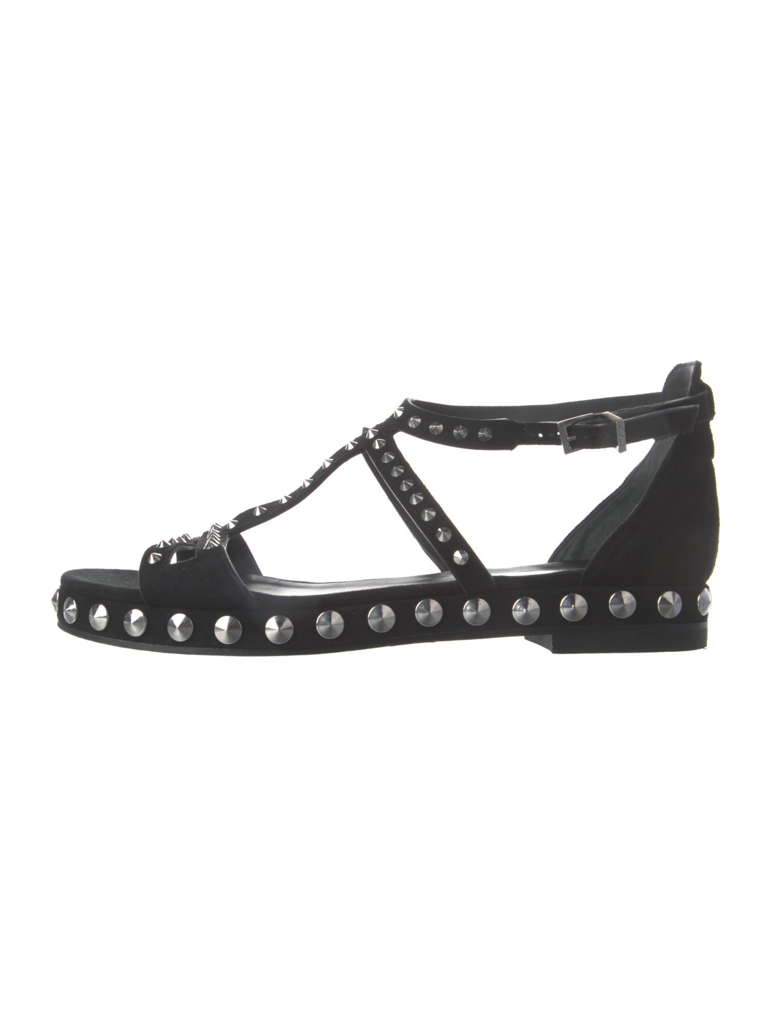Zadig & Voltaire Suede Studded Accents Gladiator Sandals