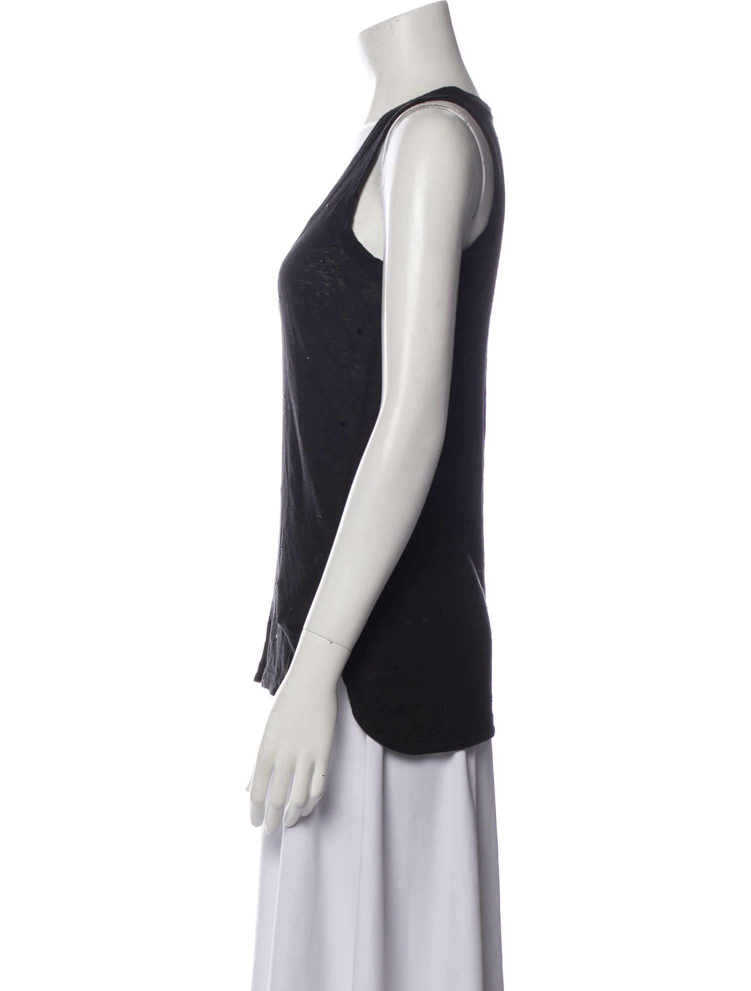 Zadig & Voltaire Linen Scoop Neck Top