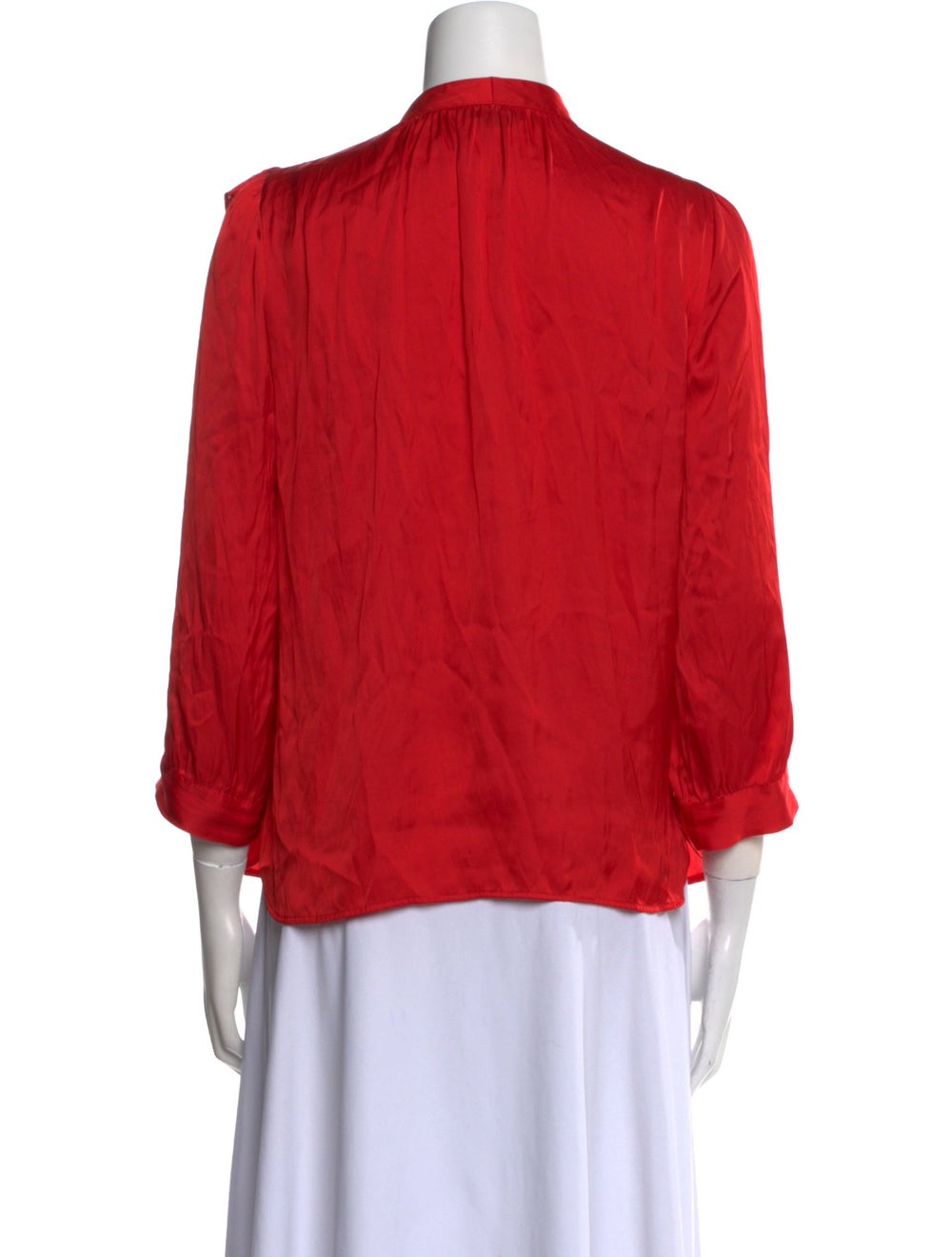 Zadig & Voltaire Button-Up Top Red Ruffle Embelli… - image 3