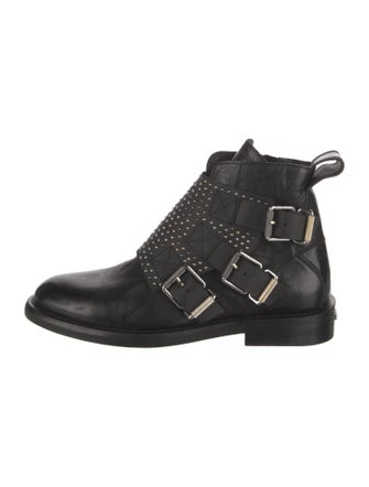 Zadig & Voltaire Leather Studded Accents Combat Boots