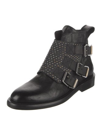 Zadig & Voltaire Leather Studded Accents Combat Boots