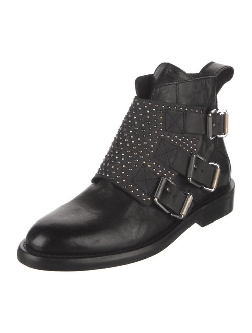 Zadig & Voltaire Leather Studded Accents Combat Boots
