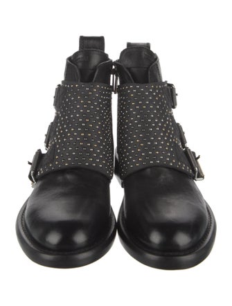 Zadig & Voltaire Leather Studded Accents Combat Boots