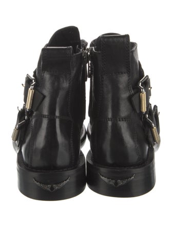 Zadig & Voltaire Leather Studded Accents Combat Boots