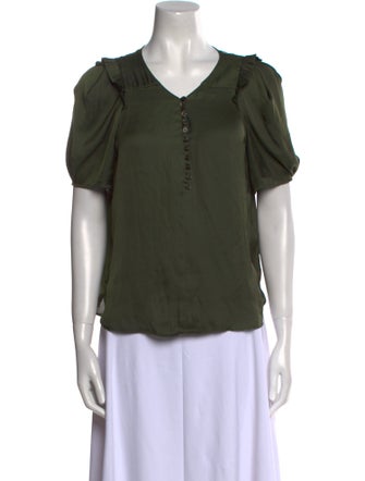 Zadig & Voltaire V-Neck Short Sleeve Blouse