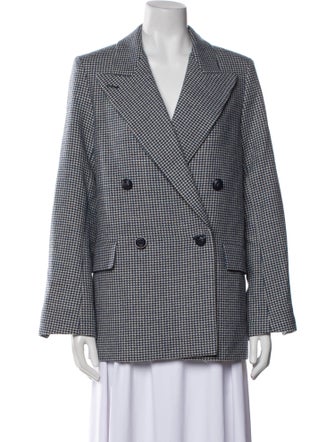 Zadig & Voltaire Wool Houndstooth Print Coat