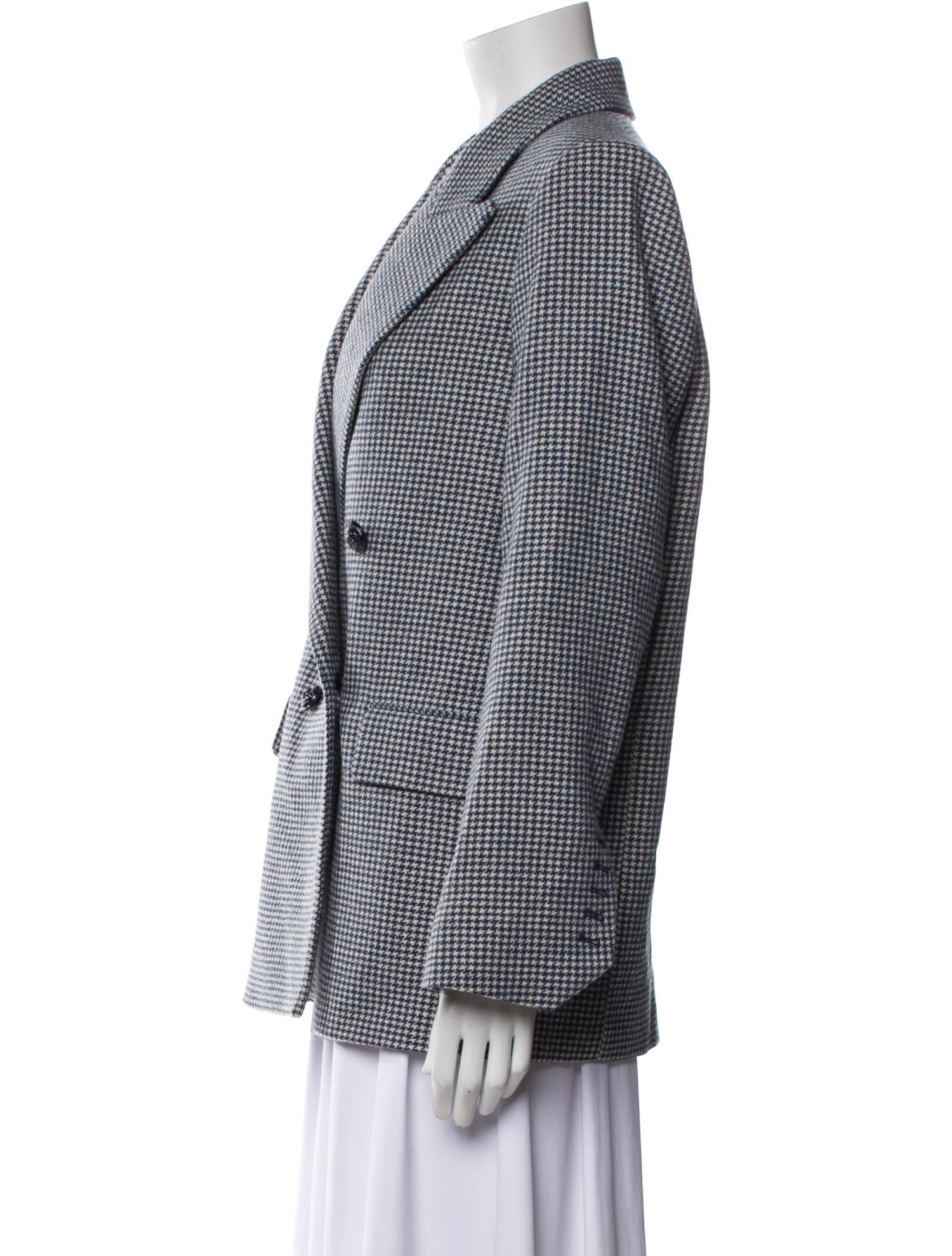 Zadig & Voltaire Wool Houndstooth Print Coat