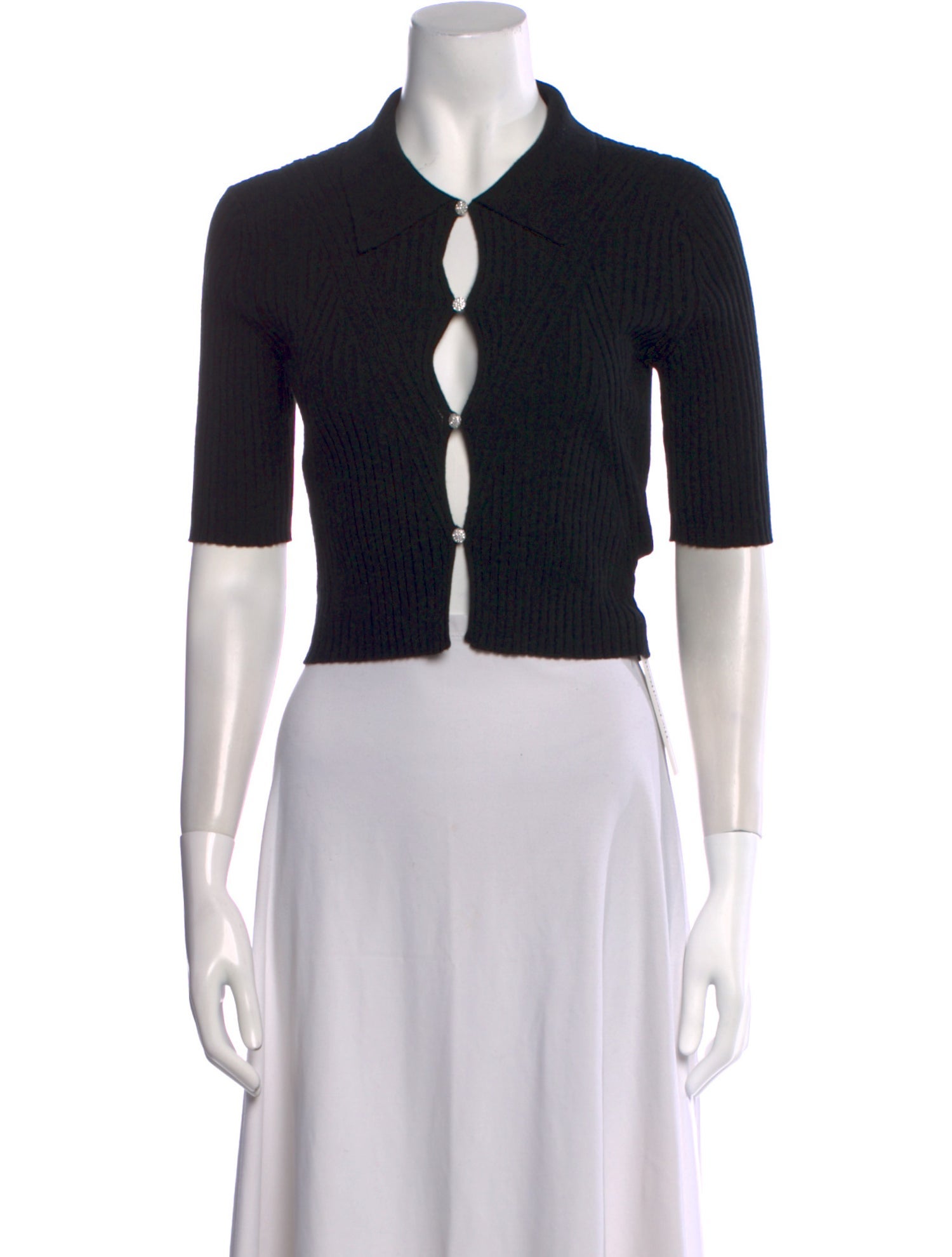 Zadig & Voltaire Merino Wool Three-Quarter Sleeve Crop Top