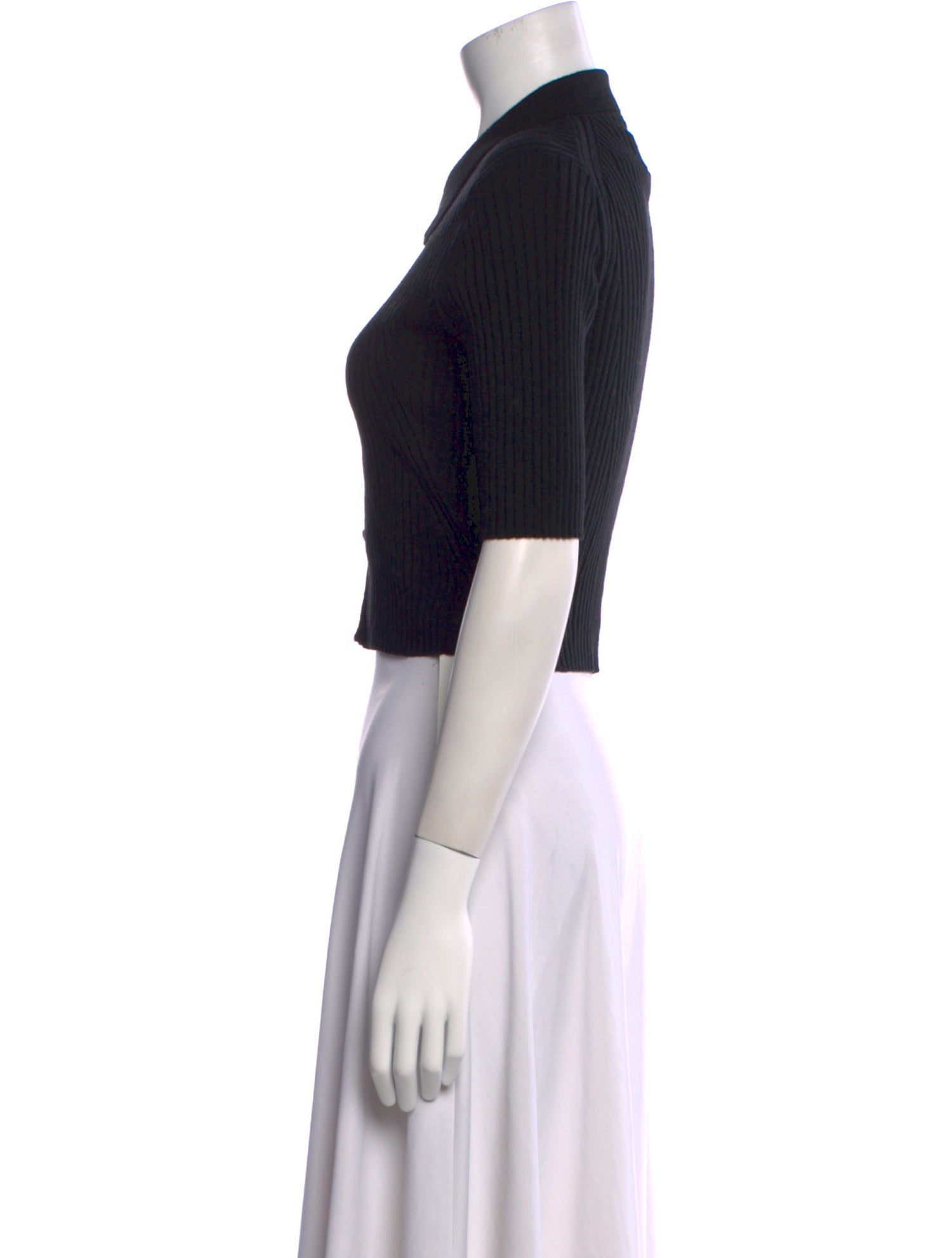 Zadig & Voltaire Merino Wool Three-Quarter Sleeve Crop Top