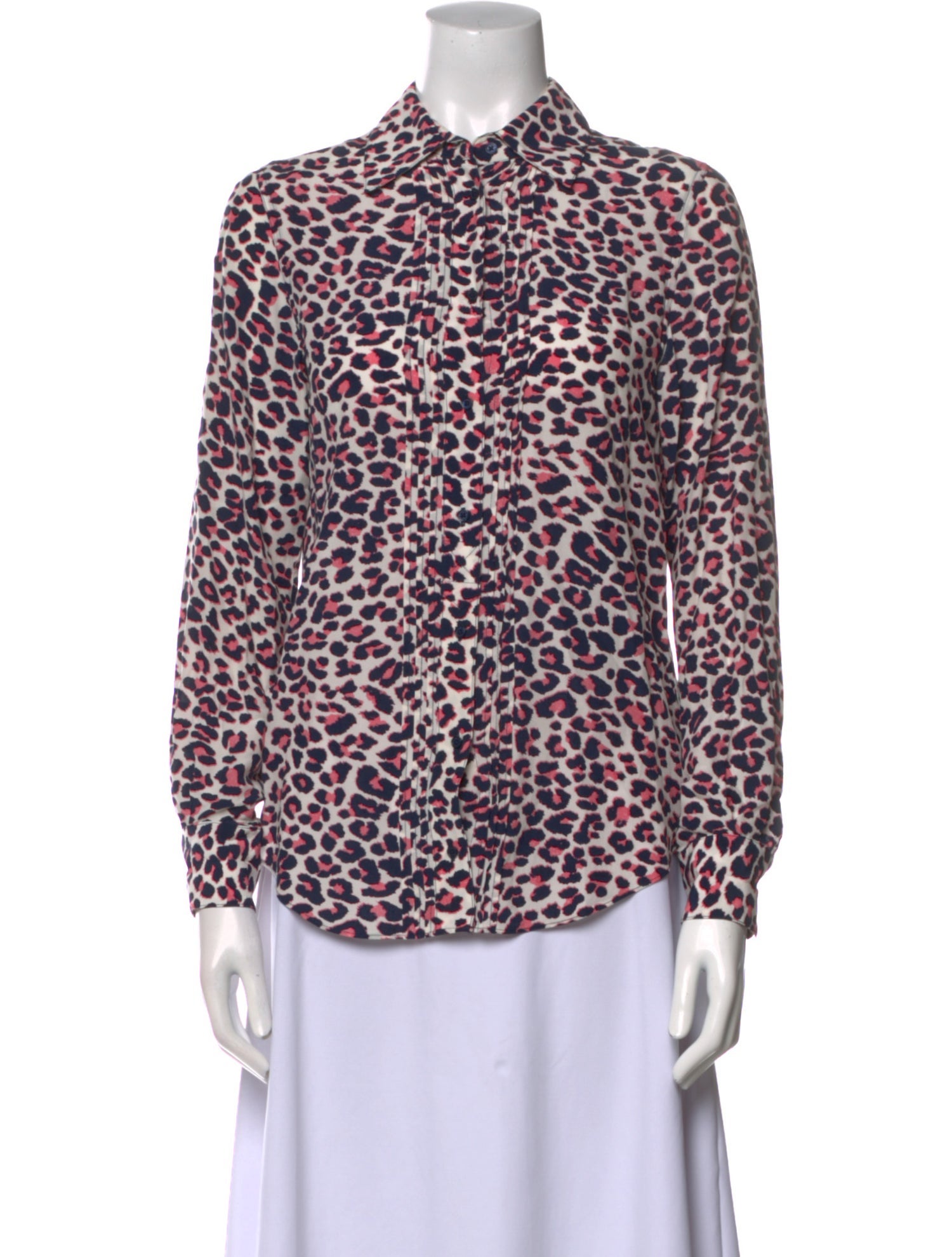 Zadig & Voltaire Animal Print Mock Neck Blouse