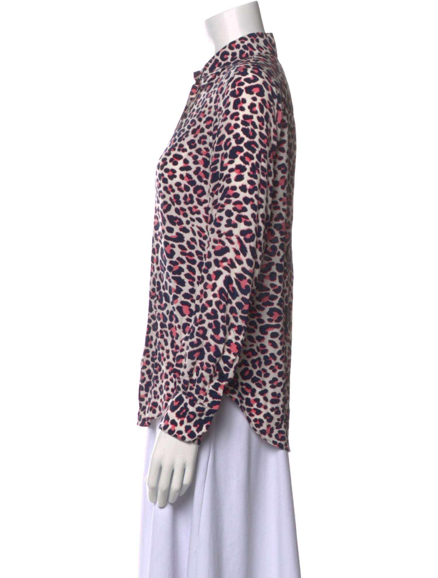 Zadig & Voltaire Animal Print Mock Neck Blouse
