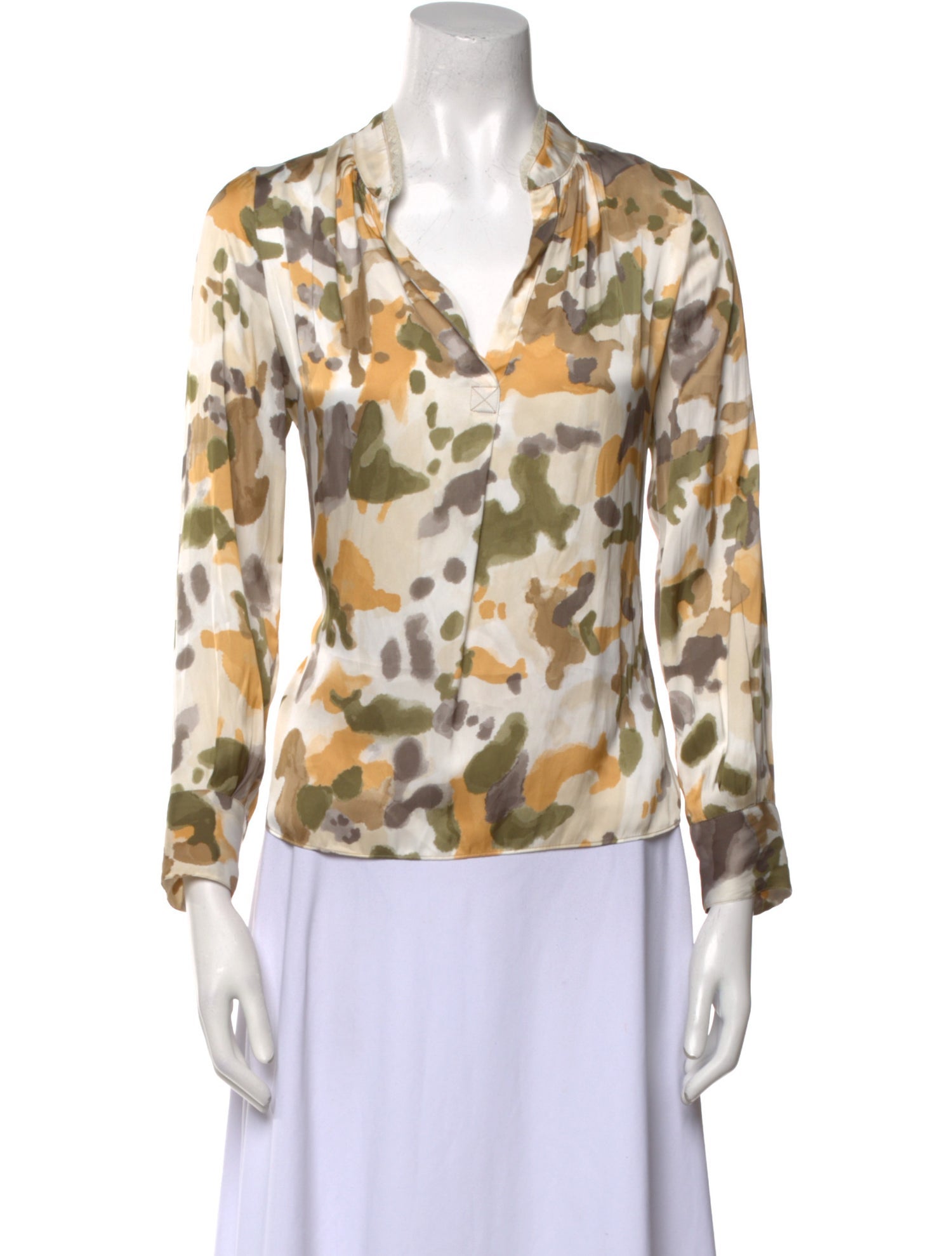 Zadig & Voltaire Printed V-Neck Button-Up Top