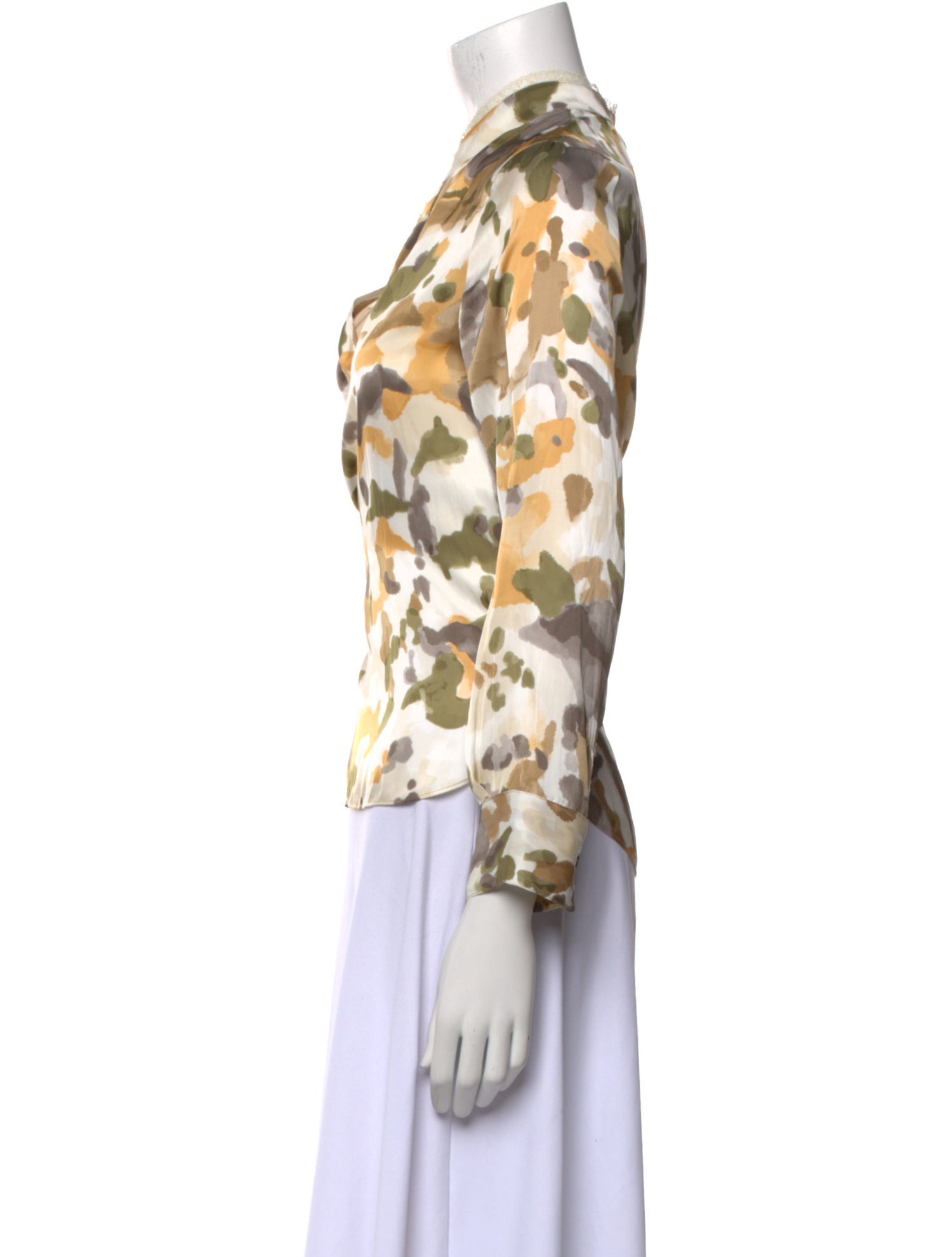 Zadig & Voltaire Printed V-Neck Button-Up Top