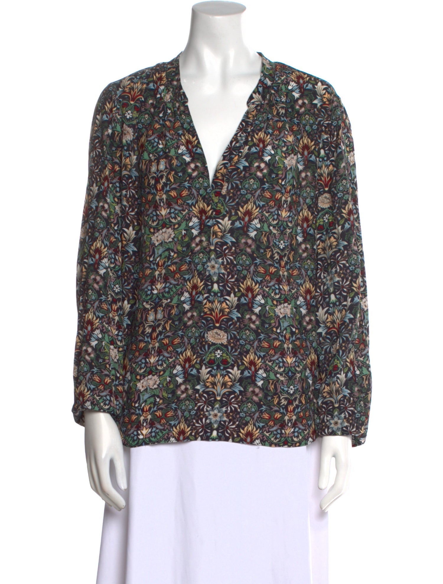 Zadig & Voltaire Floral Print V-Neck Blouse