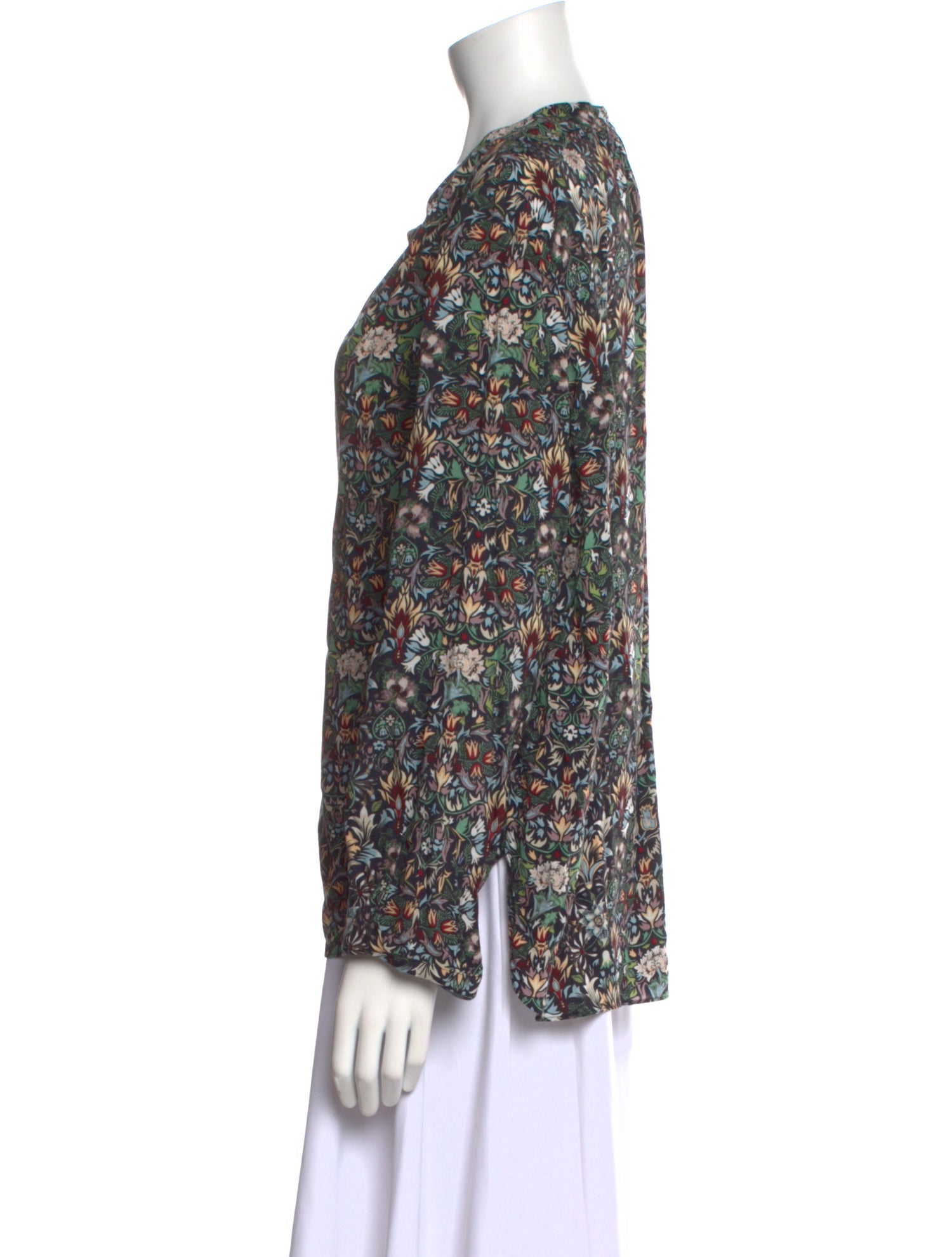 Zadig & Voltaire Floral Print V-Neck Blouse