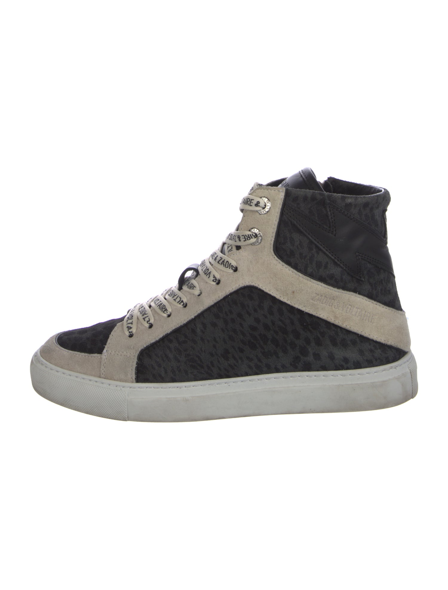 Zadig & Voltaire Suede Colorblock Pattern Sneakers