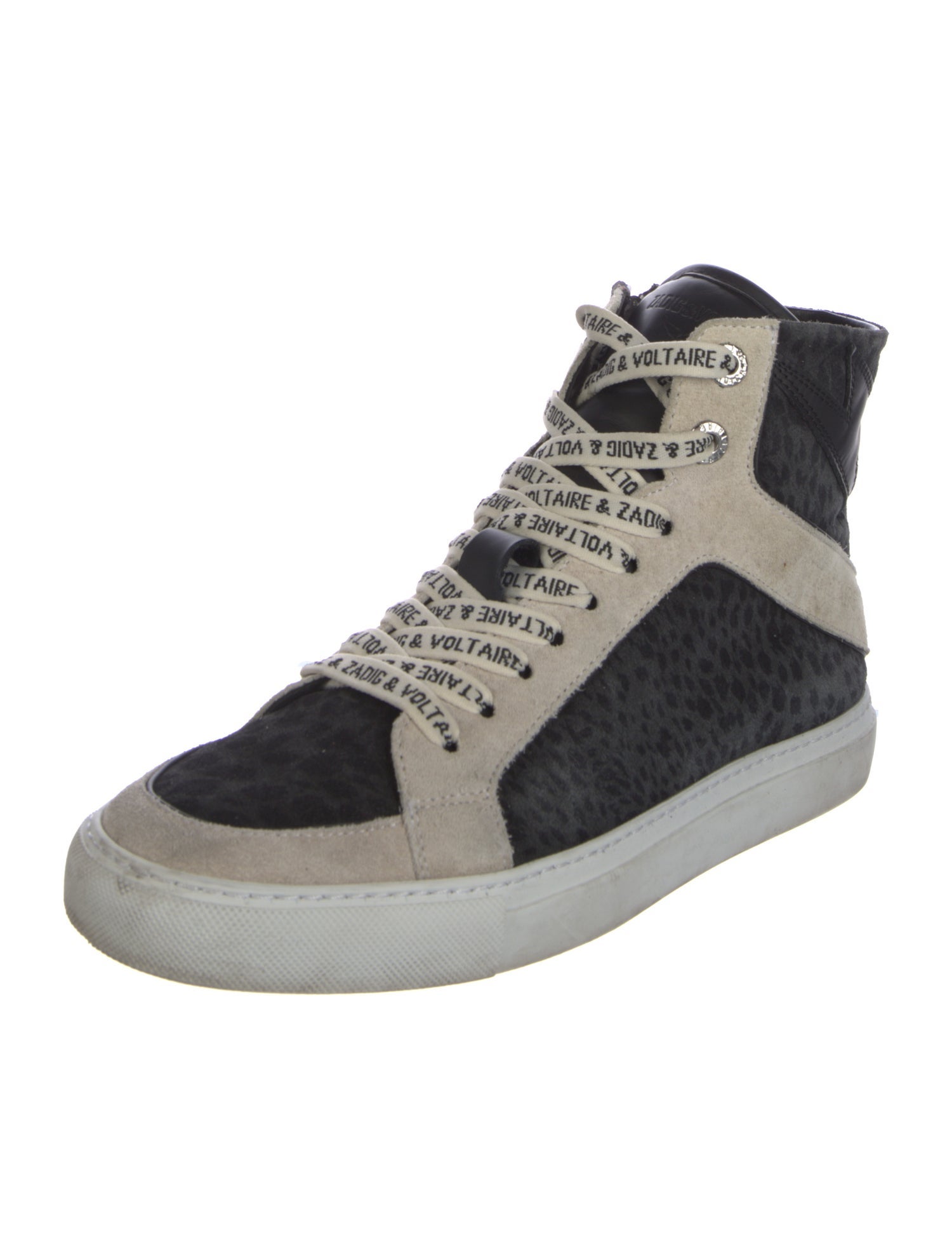 Zadig & Voltaire Suede Colorblock Pattern Sneakers