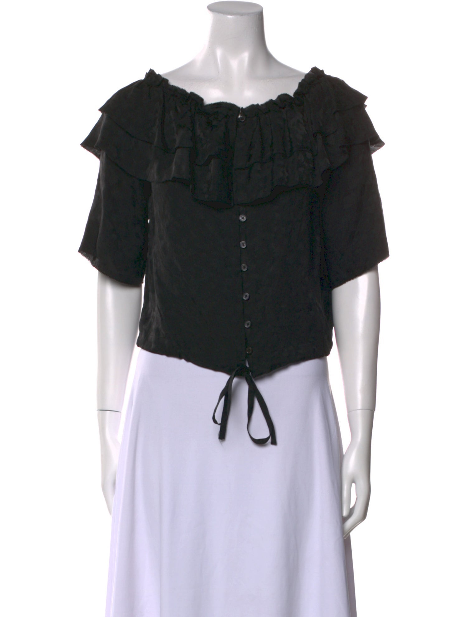 Zadig & Voltaire Silk Off-The-Shoulder Crop Top