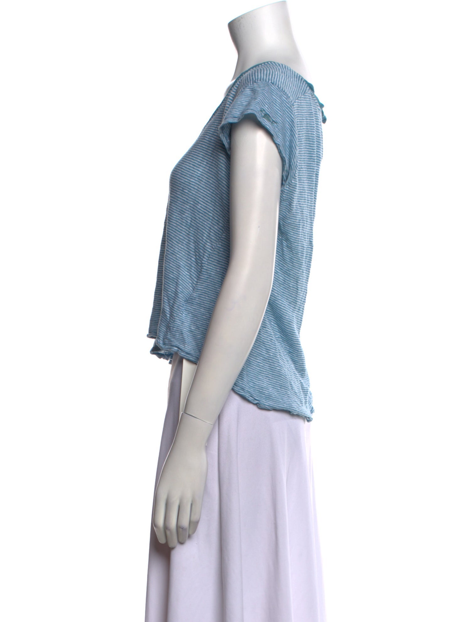 Zadig & Voltaire Linen Striped Crop Top