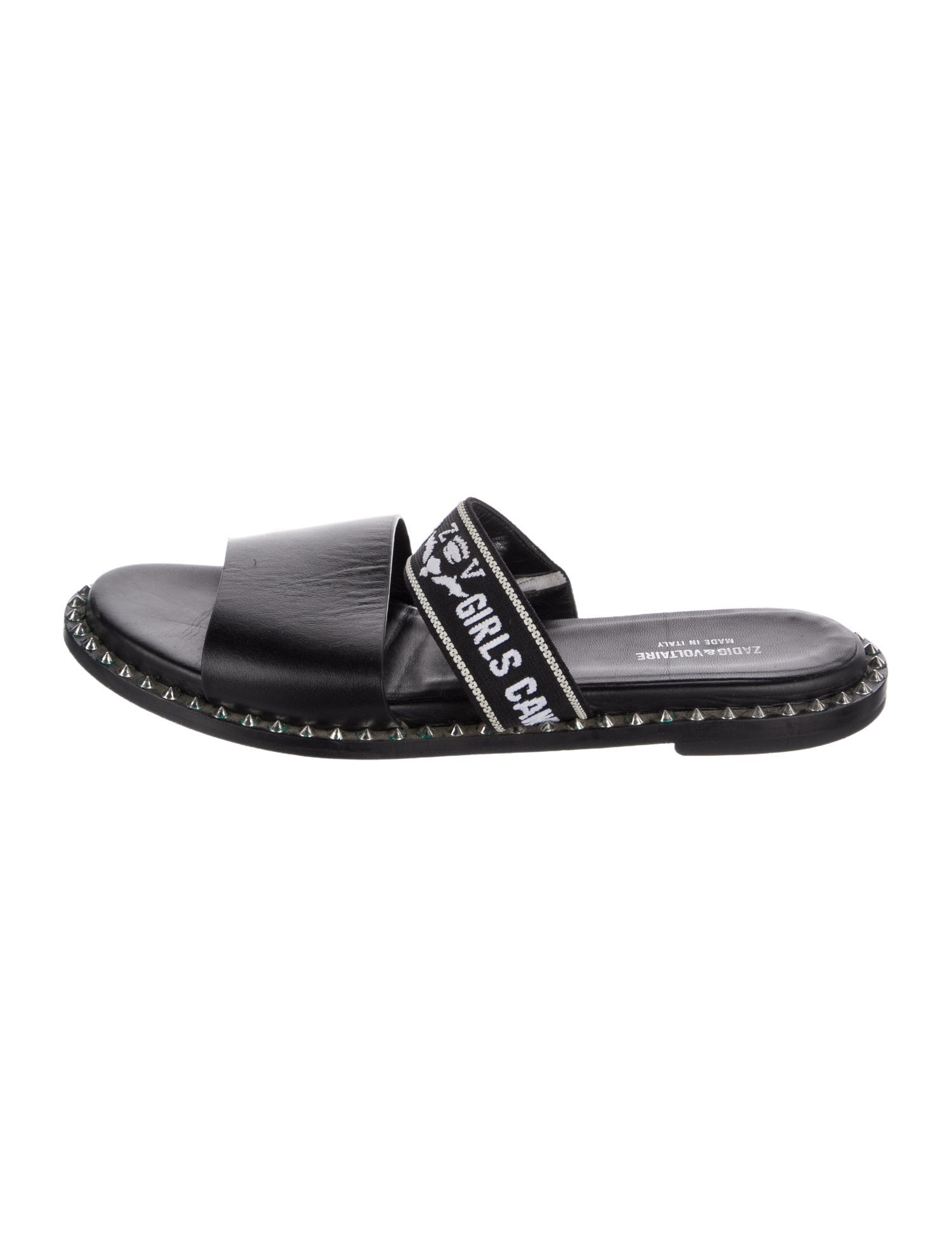 Zadig & Voltaire Leather Printed Slides