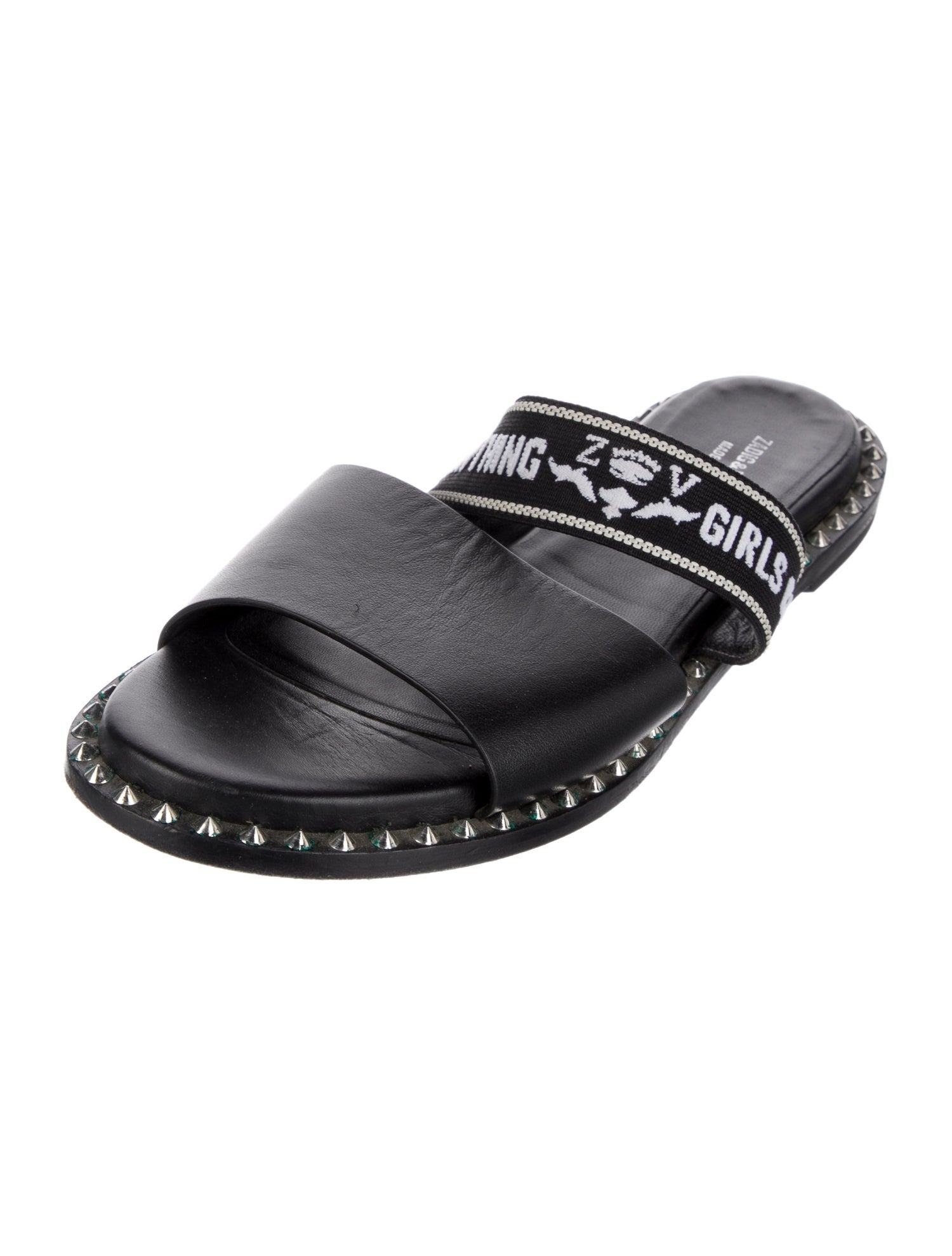 Zadig & Voltaire Leather Printed Slides
